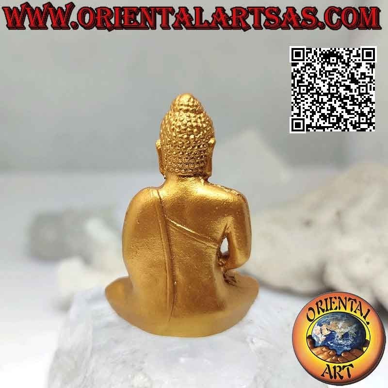 Buddha sculpture "Dhyana Mudra - symbol of meditation and wisdom" in resin (gilded) 5 cm