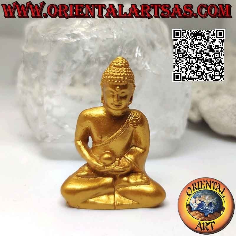 Escultura de Buda "Dhyana Mudra - símbolo de meditación y sabiduría" en resina (dorada) 5 cm