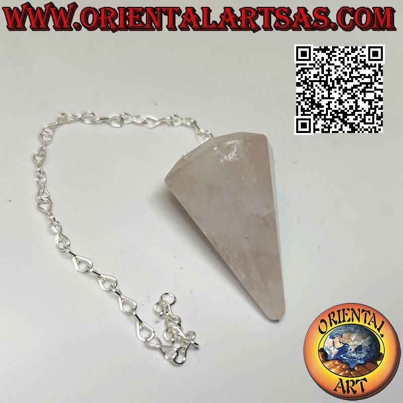 Pendule Quartz Rose Facetté Pointu | Amour & Guidance