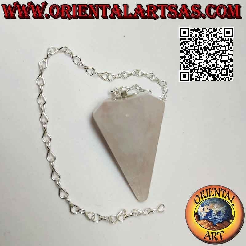 Pendule Quartz Rose Facetté Pointu | Amour & Guidance