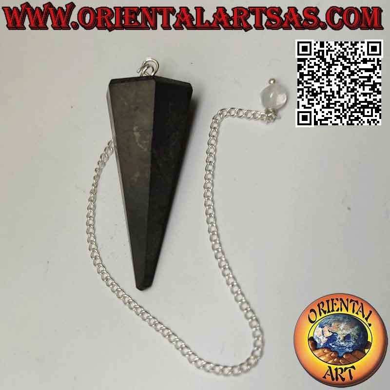 Schwarzer Obsidian Pendel facettiert spitz | Oriental Art