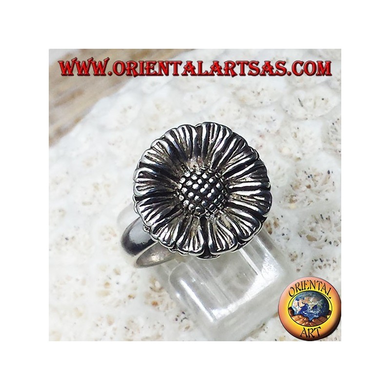 Girasol anillo de plata