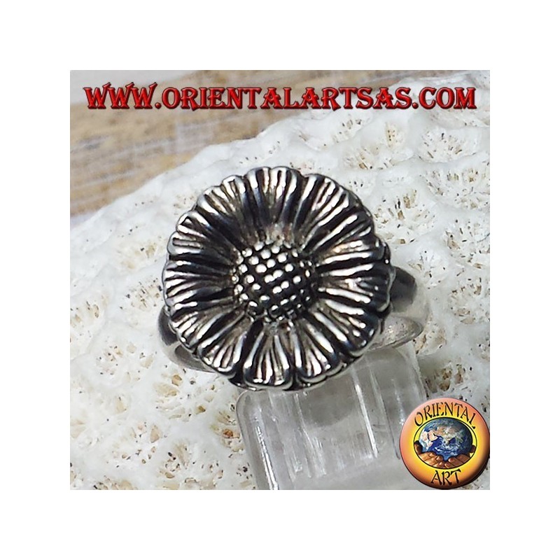 Girasol anillo de plata