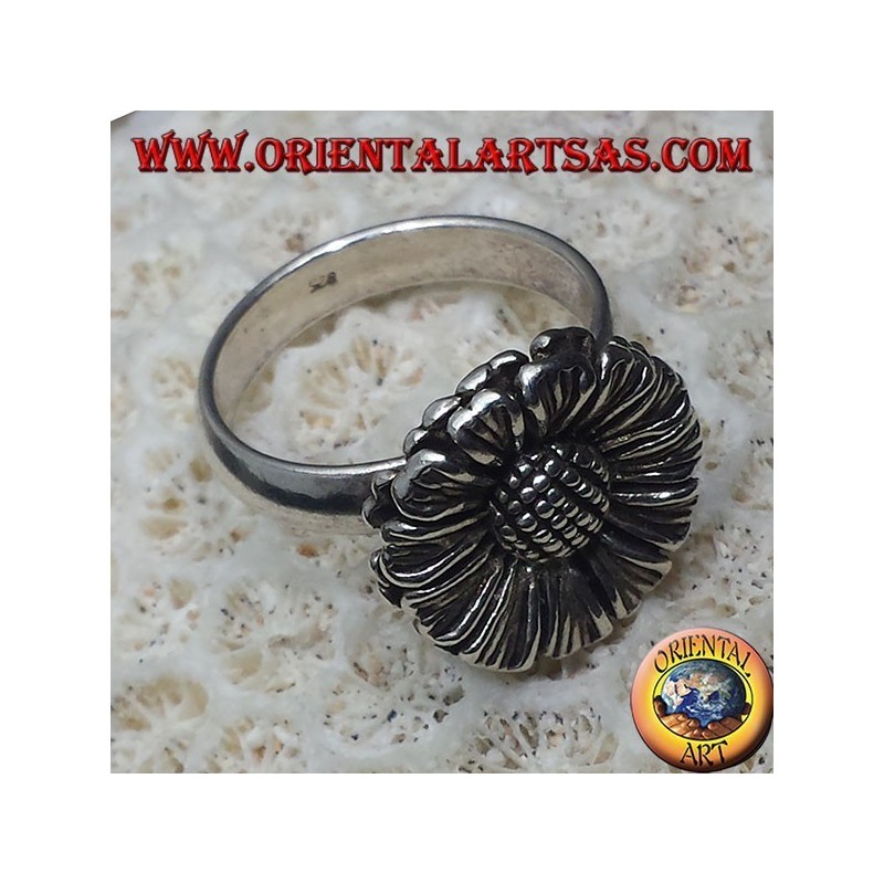 Silver ring Sunflower