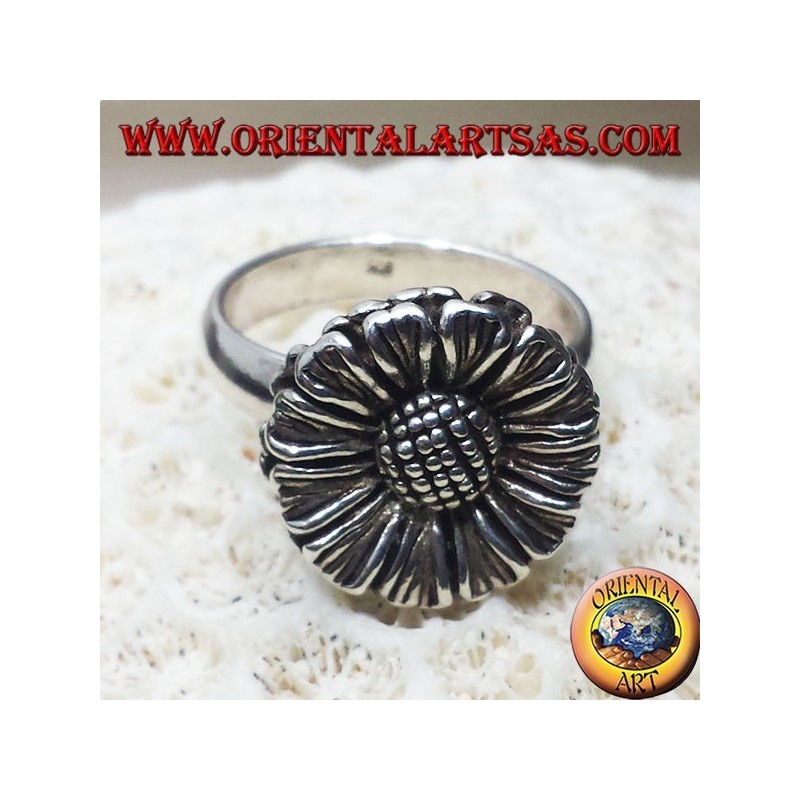 Silberring Sonnenblume
