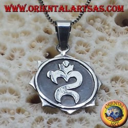 Indonesian Om pendant, silver