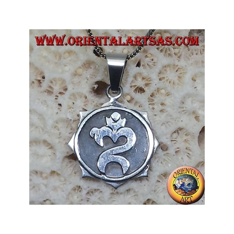 Indonésien Pendentif Om, argent