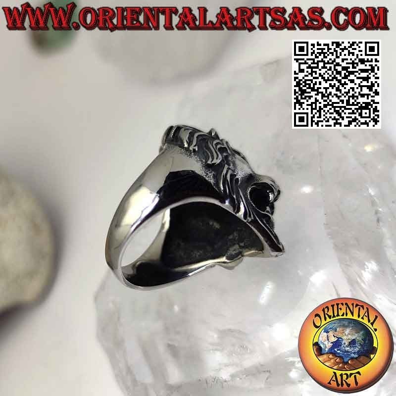Ring aus Chirurgenstahl (316L), massiver Löwenkopf