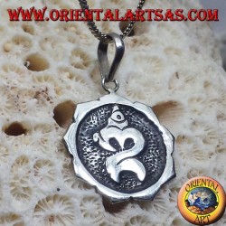Silber Anhänger Om geschnitzt Balinese ॐ