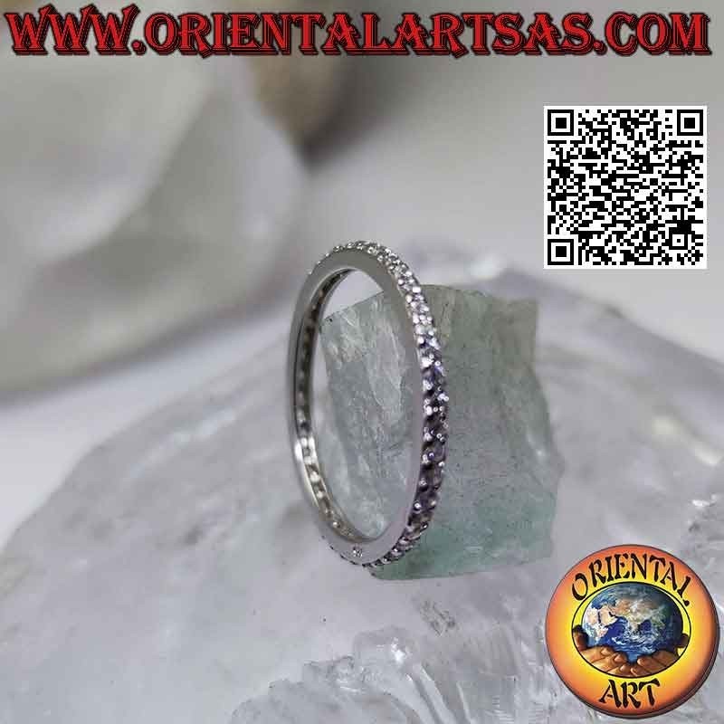 Silberring mit "Eternity"-Band besetzt mit weißen Zirkonen (2 mm)