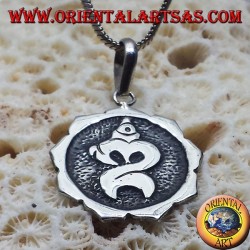 pendentif en argent Om sculpté balinais ॐ