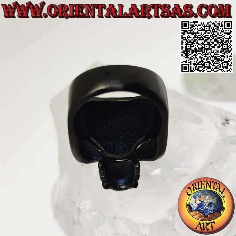 Surgical steel ring (316L), Darth Vader style black steel smooth skull