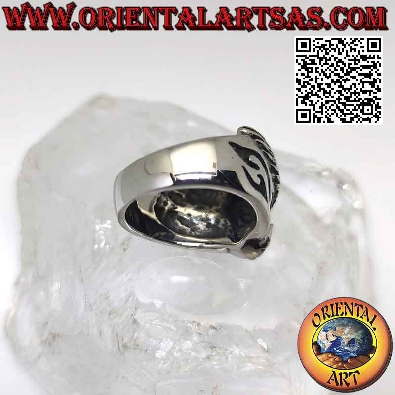 Surgical steel (316L) ring, with three-quarter eagle