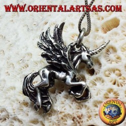 Ciondolo in argento Pegaso tridimensionale