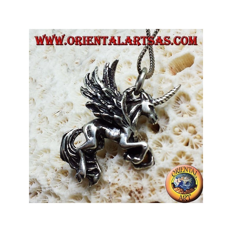 silver pendant Pegasus dimensional