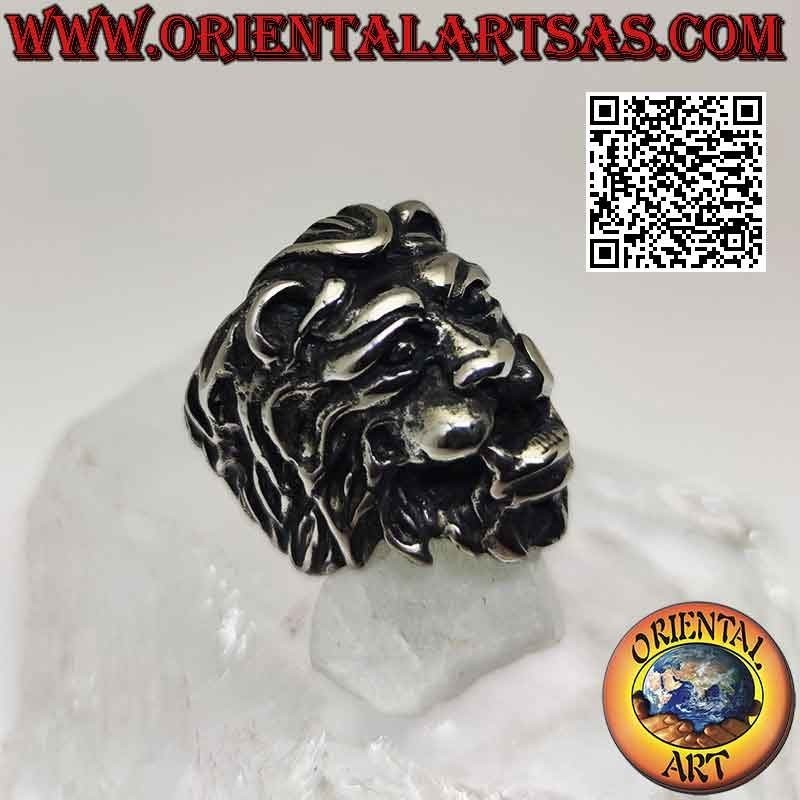 Anillo de acero quirúrgico (316L), cabeza de león grande