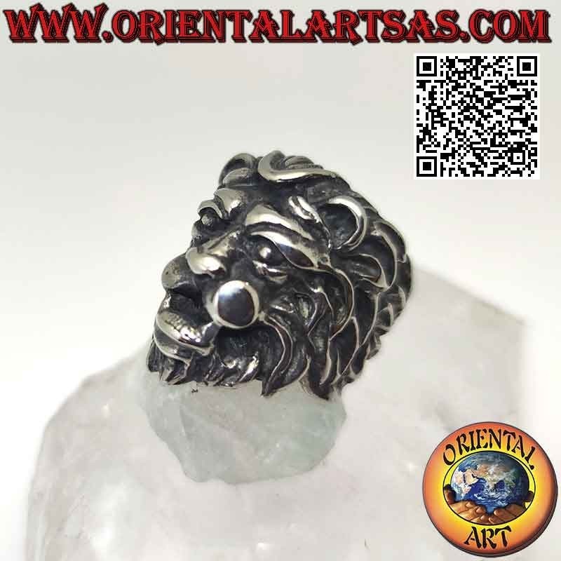 Anneau en acier chirurgical (316L), grosse tête de lion