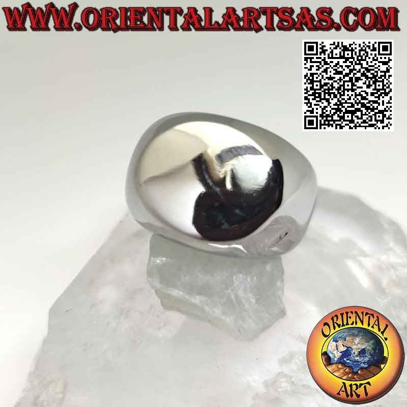Anillo de acero quirúrgico (316L), liso con gran óvalo plano horizontal