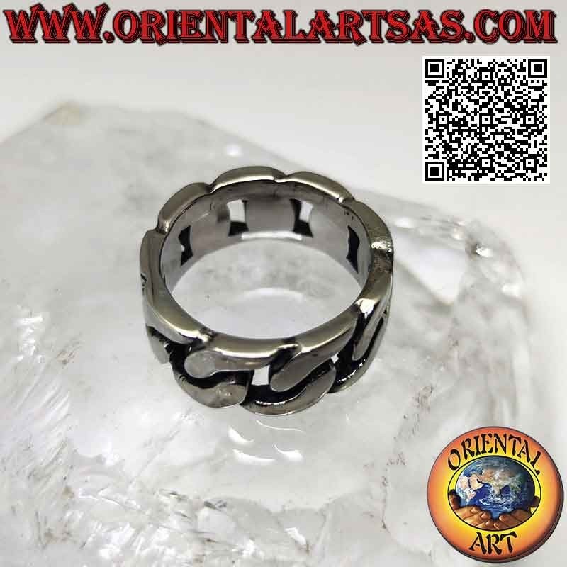 Chirurgenstahlring (316L), breites Kettenband aus dicken Ringen