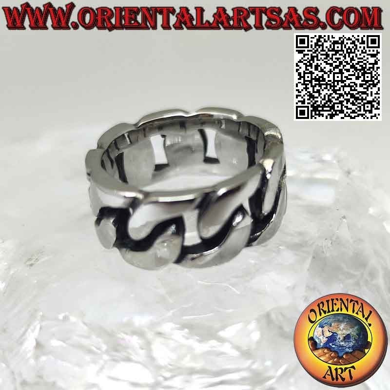 Chirurgenstahlring (316L), breites Kettenband aus dicken Ringen