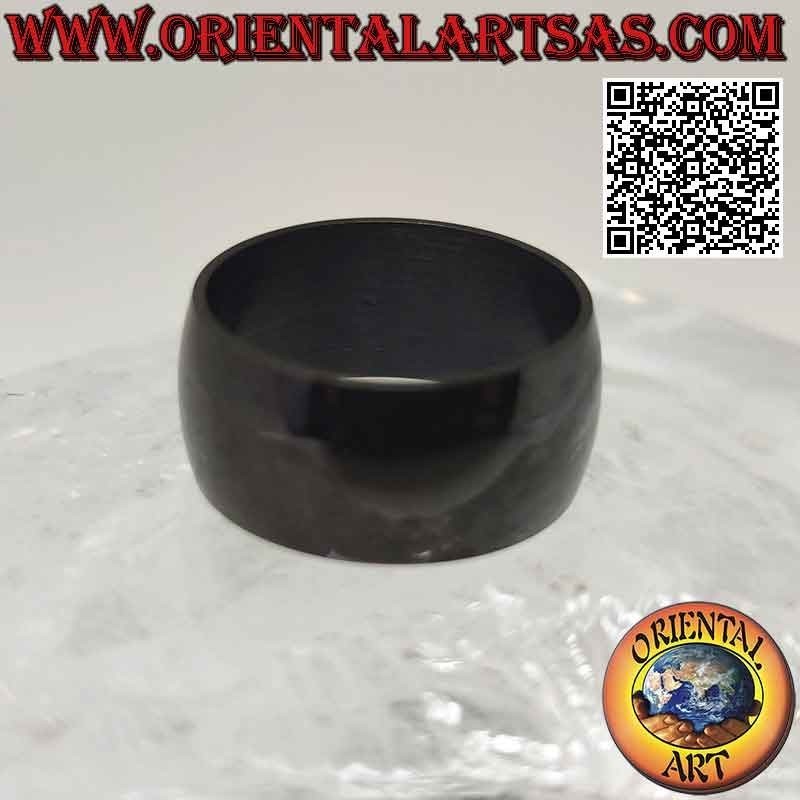 Chirurgenstahlring (316L), glattes abgerundetes Band aus schwarzem Stahl 10 mm