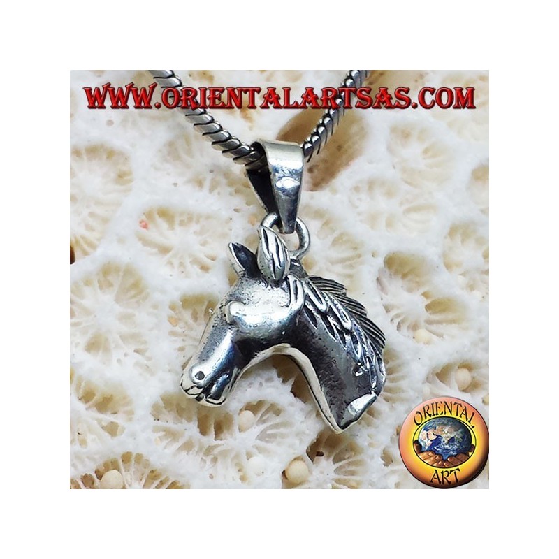 pendant small silver horse's head