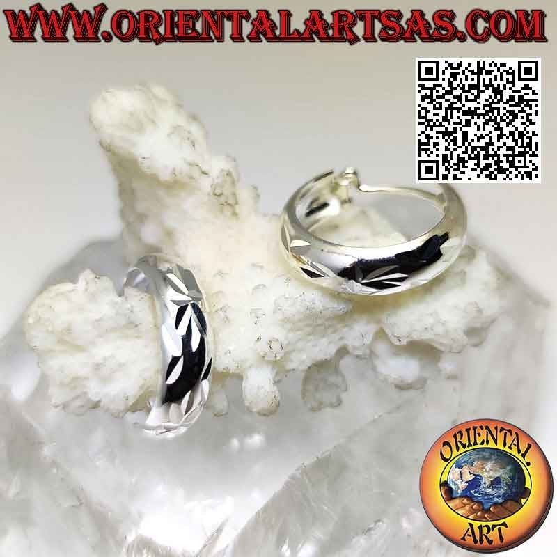 Boucles d'oreilles argent cercle diamant taille diamant 20 mm Ø