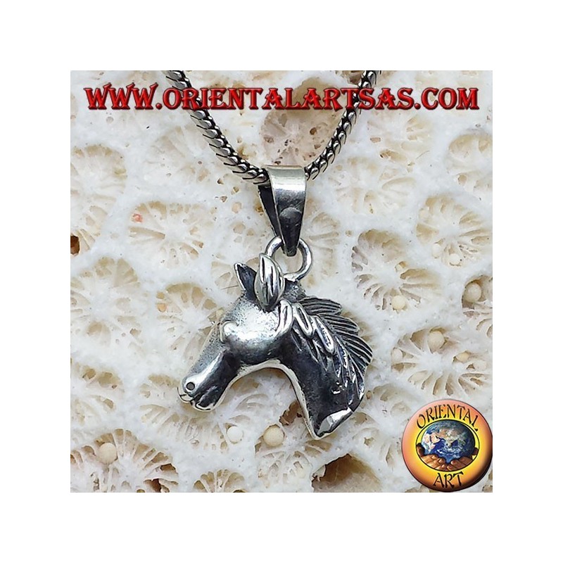 Pendentif tête de cheval argent petite