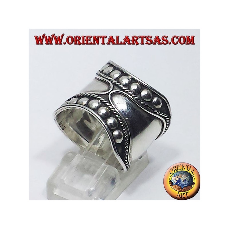 ring wide belt silver Bali (studs)