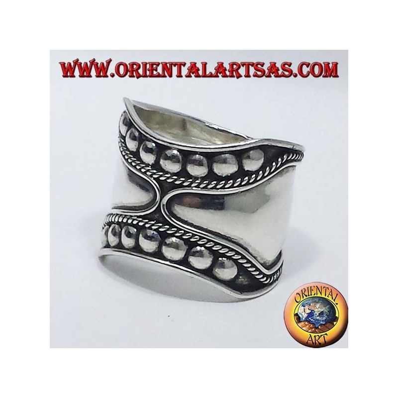 ring wide belt silver Bali (studs)