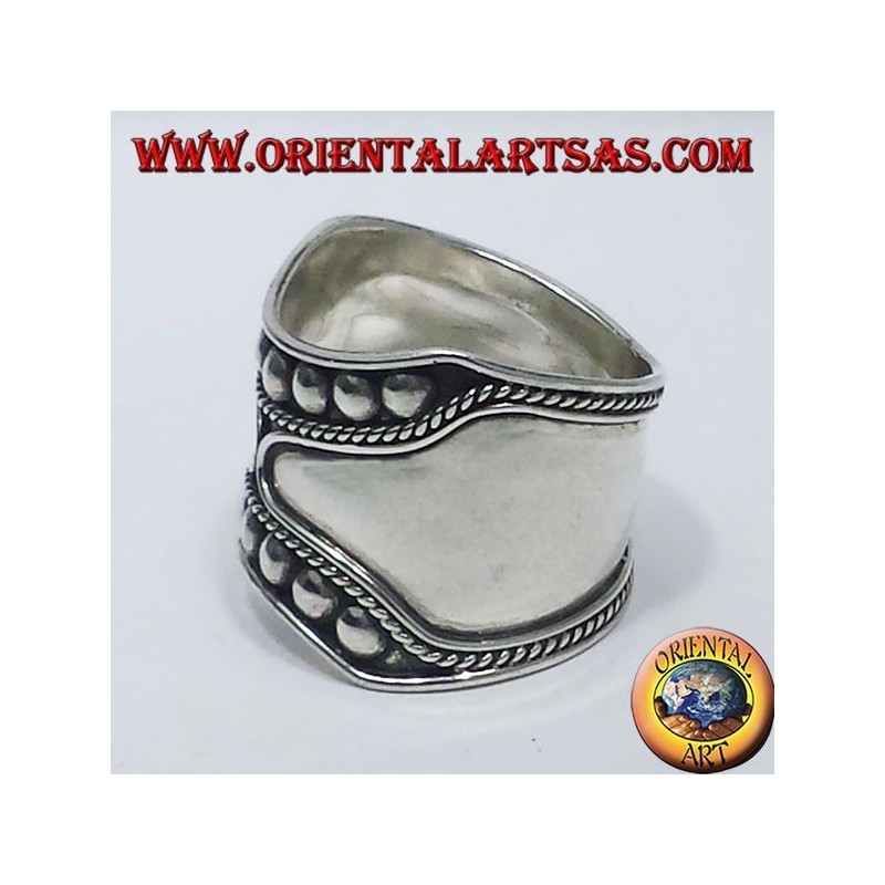 anello fascia larga in argento Bali (borchie )