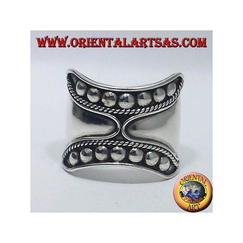 Ring breiten Gürtel Silber Bali (Stollen)