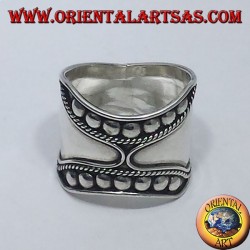 anello fascia larga in argento Bali (borchie )