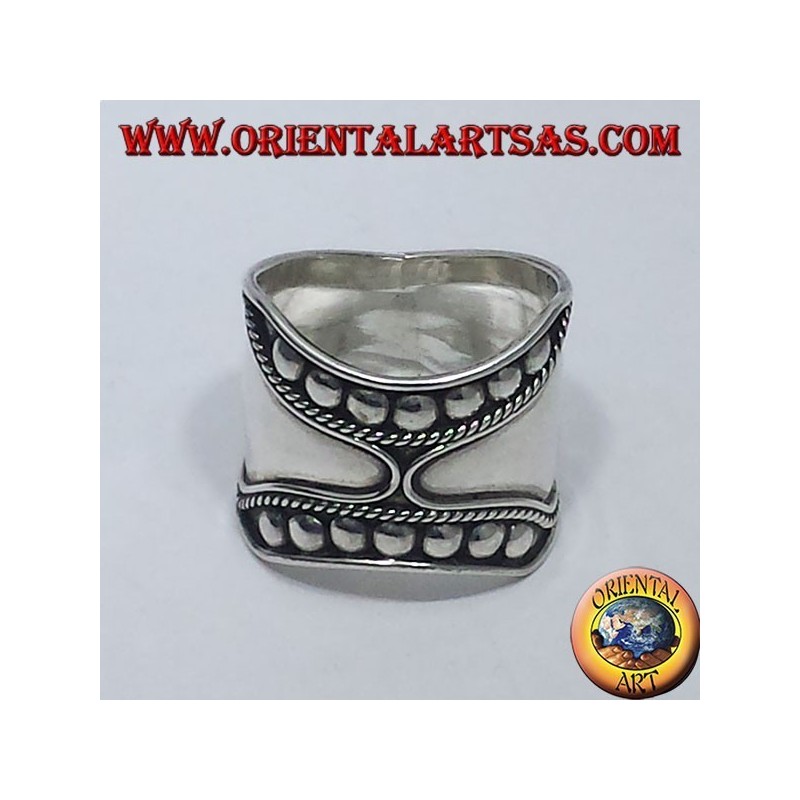 ring wide belt silver Bali (studs)