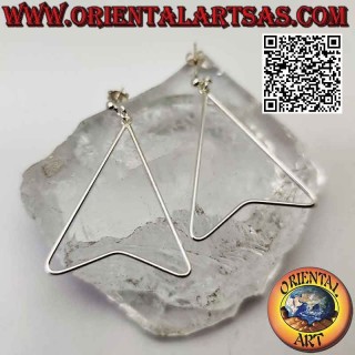Pendientes de alambre de plata, punto con punta de flecha colgante