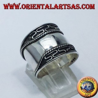 anello fascia larga in argento Bali 
