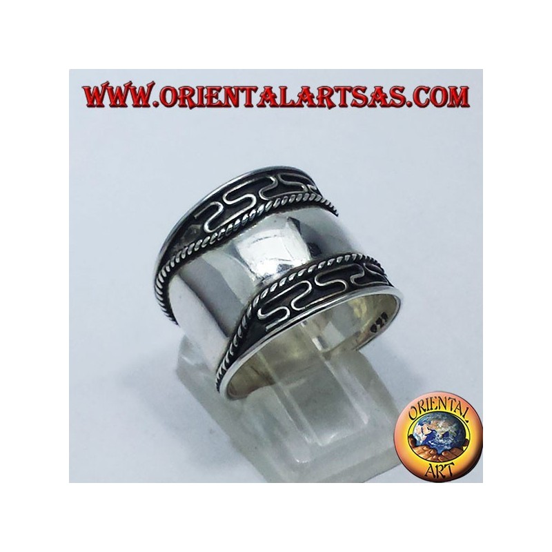 anello fascia larga in argento Bali 