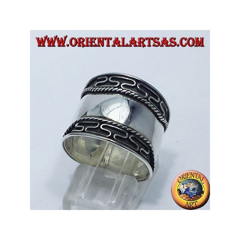 ring wide belt silver Bali 