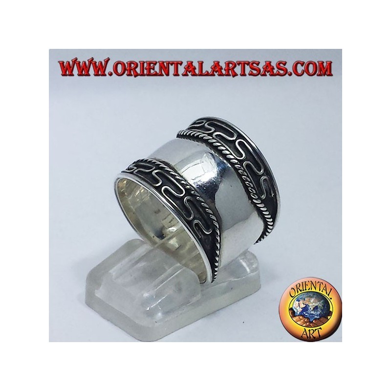 anello fascia larga in argento Bali 