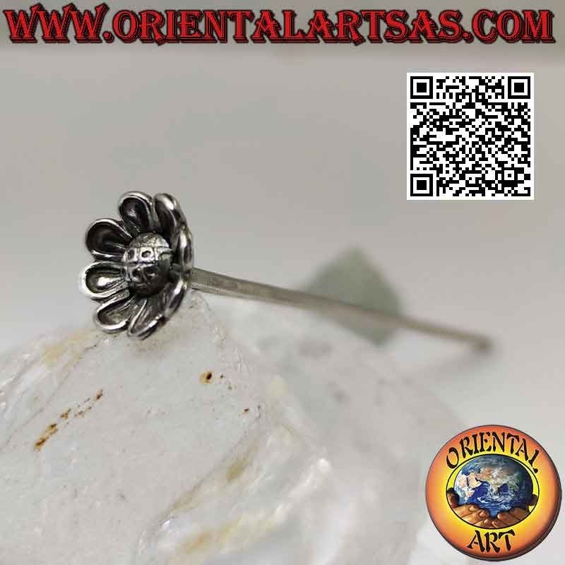 Spillone in argento 925 ‰ per capelli con fiore decorativo