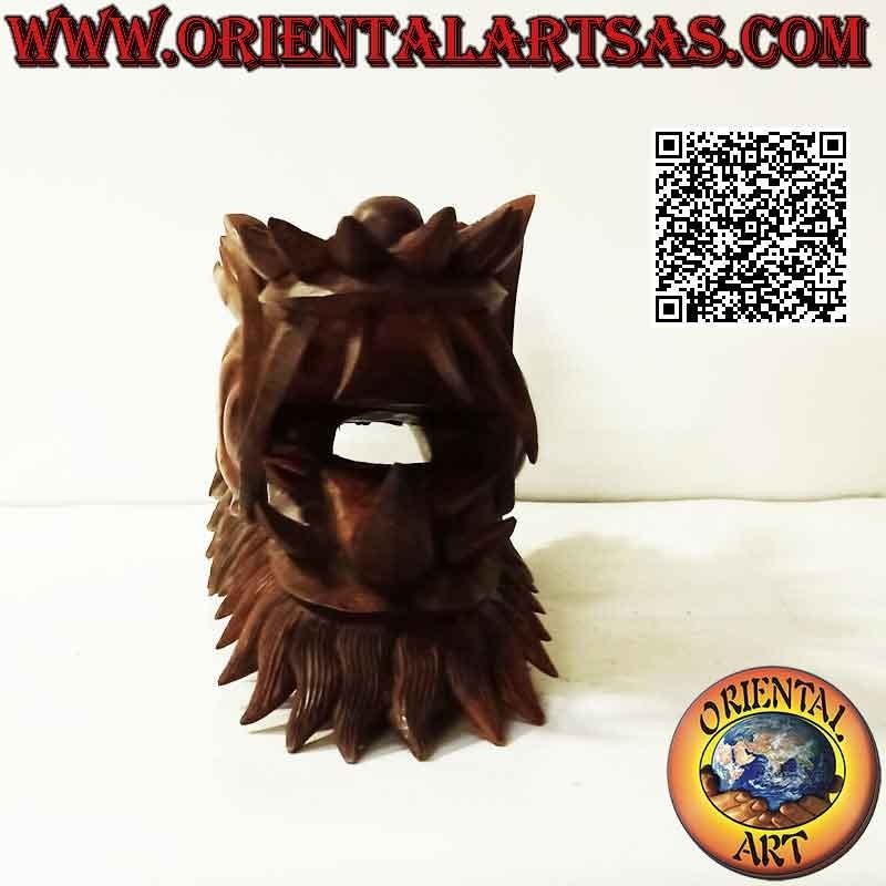 Dragon head sculpture in suar wood 30 cm (hand-carved from a single block in the smallest details)