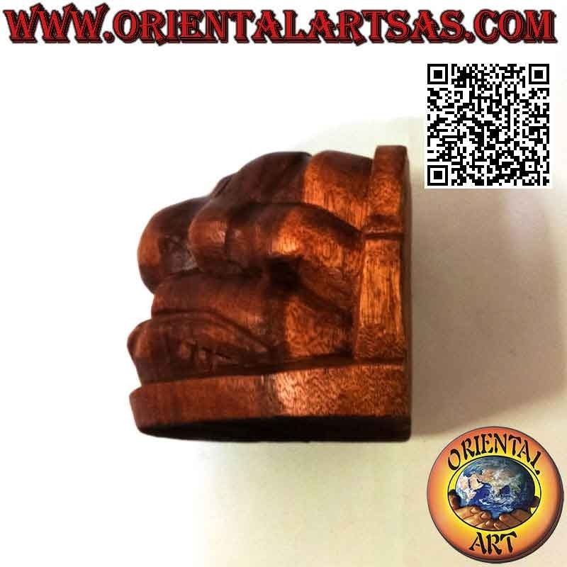 Scultura / fermalibro "Yogi", il maestro di yoga in legno di suar da 15 cm