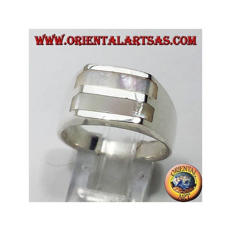Anillo de plata con dos nácar