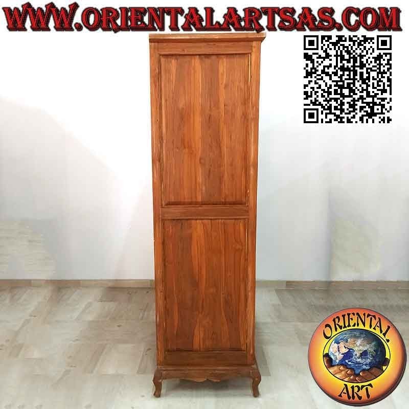 Large wardrobe with curved hat (2 doors and 4 shelves) in teak wood