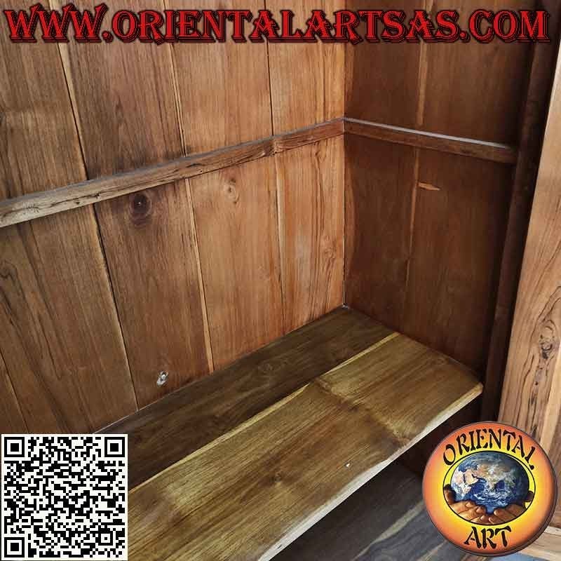 Gran armario lineal con 2 puertas y 4 baldas en madera de teca