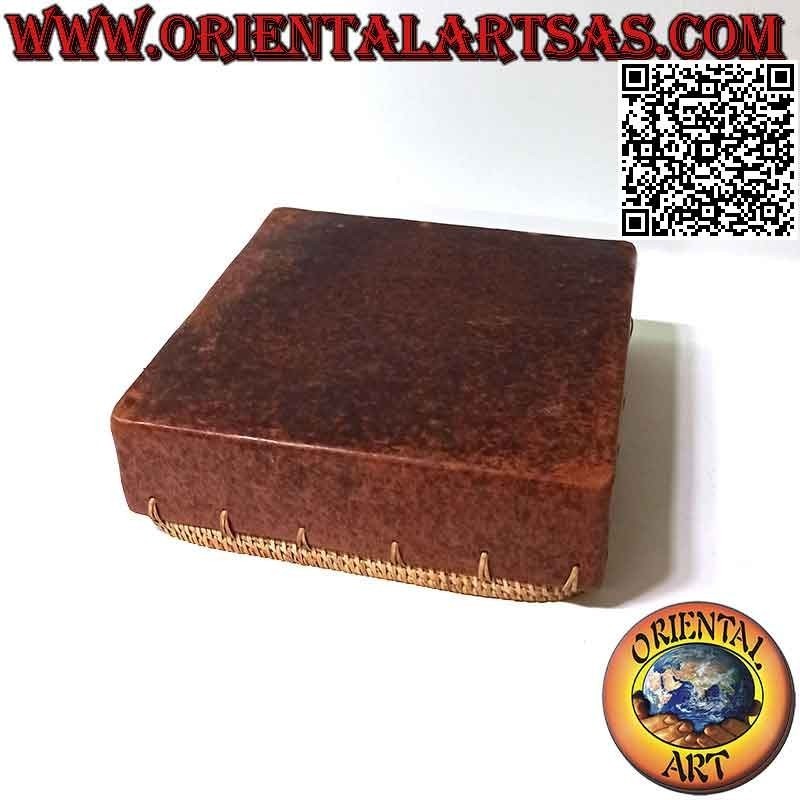 Lombok square terracotta valet tray and high edge with 22 cm wicker
