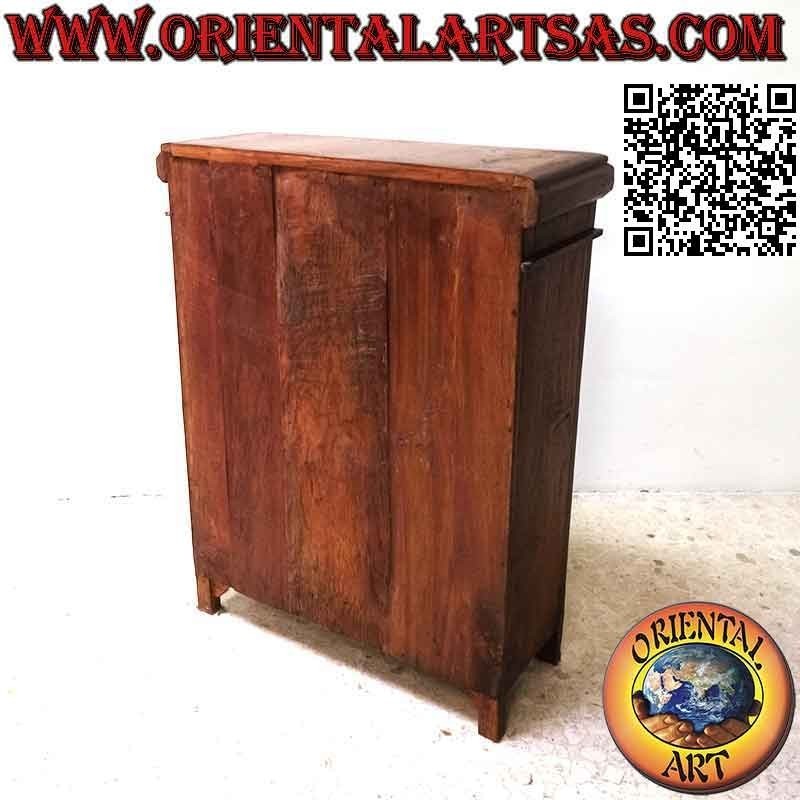 Antique display cabinet with two shelves and one door in teak wood