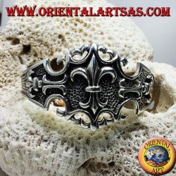 Starre Silberarmband mit Lilie
