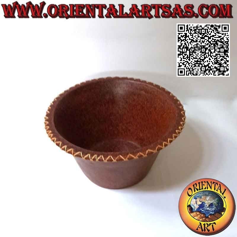 Macetero tradicional Lombok con mimbre tejido con borde de terracota, hecho a mano (18 cm y 32 cm ø)