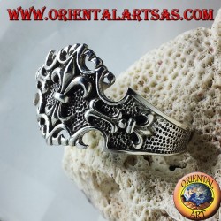 Starre Silberarmband mit Lilie